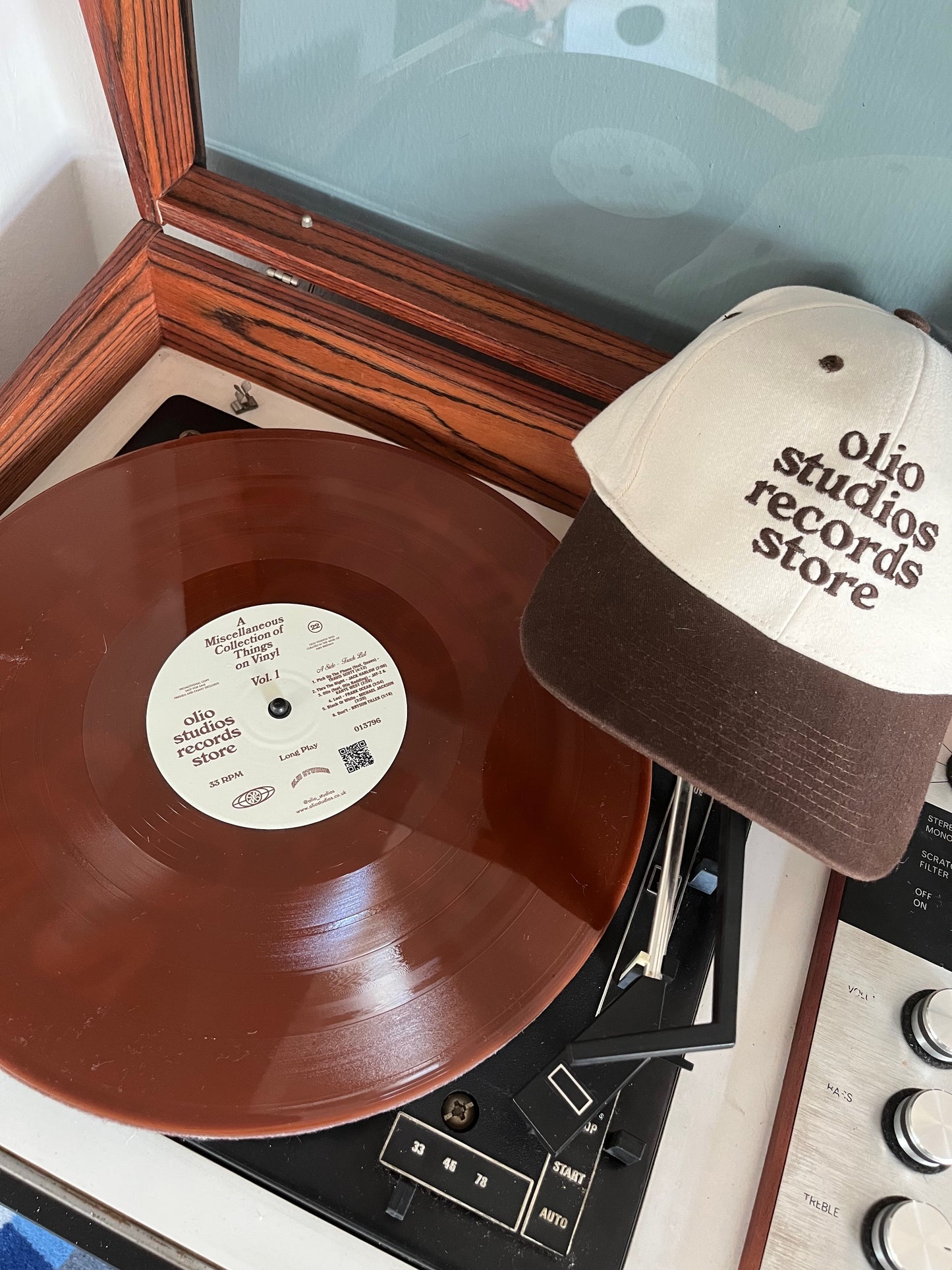 olio studios record store two tone caps